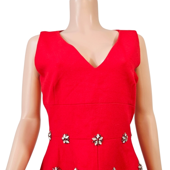 Sirina Red Wool Midi Dress – Lined with Pockets Sz XL - Picture 2 of 16